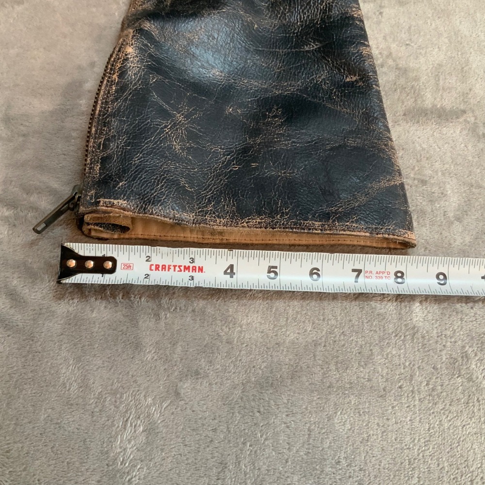 Bed|Stu Eva Distressed Black Lux Leather Knee High Harness Boot Vibram Sole Sz 9 - Picture 8 of 13